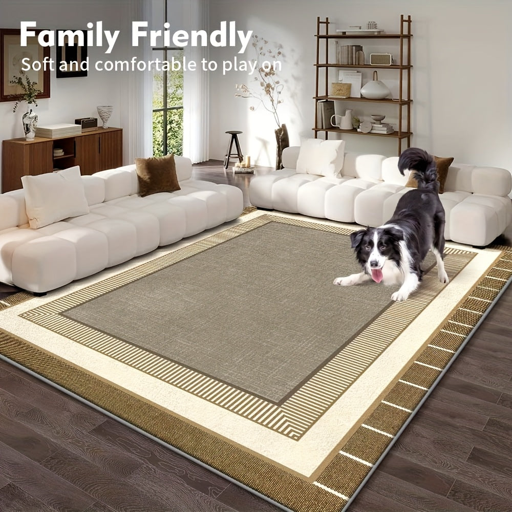 Velvet Living Room Carpet - Floral Washable Modern Carpet Modern Minimalist Floor Soft Fluffy Easy to Care for Choose Exquisite Soft Carpet to Start a Warm