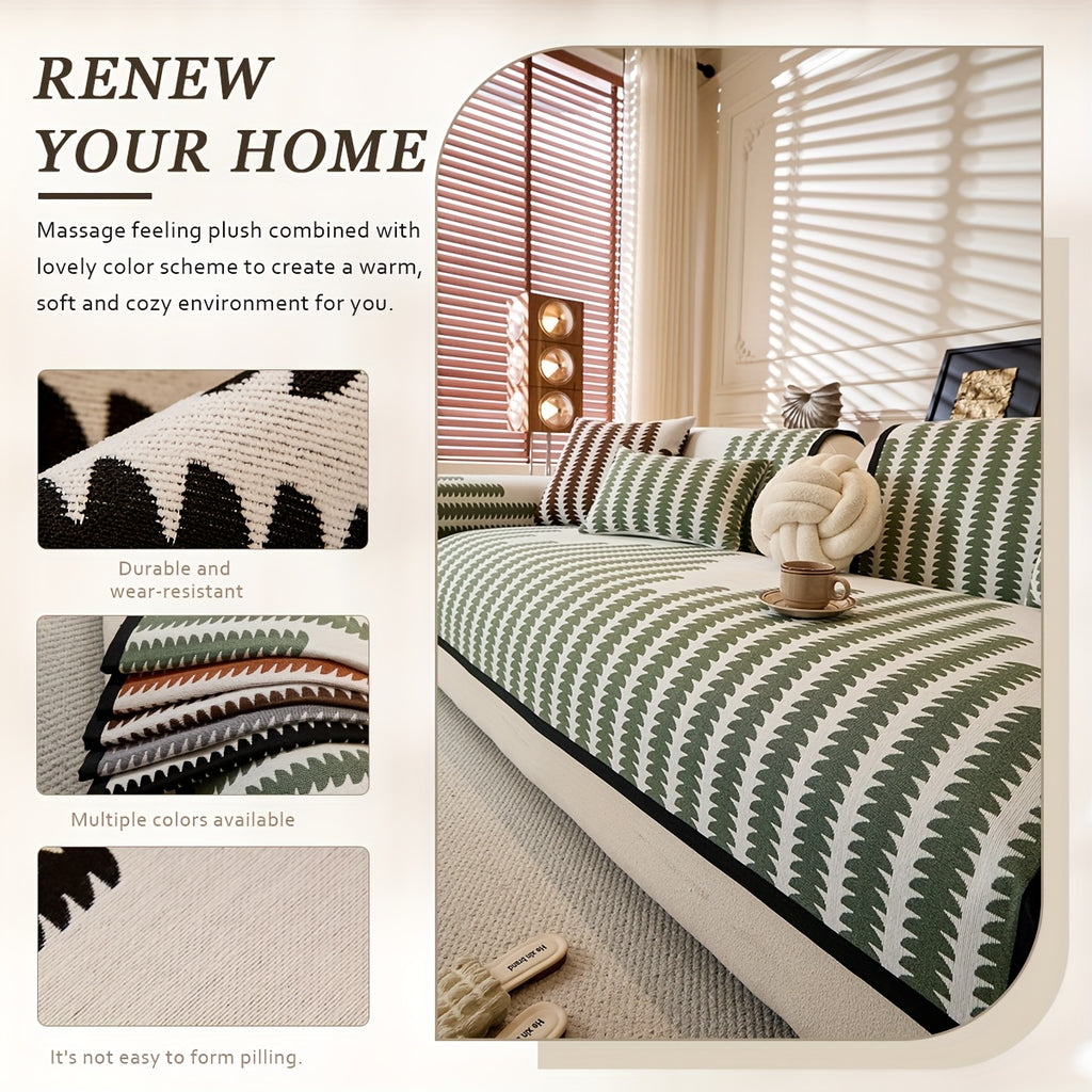 Diechuan 5pcs Bohemian Style Sofa Cushion, 1 Sofa Seat Cushion\u002F2 Backrest Cushions\u002F2 Armrest Cushions, Universal Sofa Cover for All Seasons, Pet Friendly, Furniture Protection, Suitable for All Sofas, Machine Washable, Living Room, Bedroom