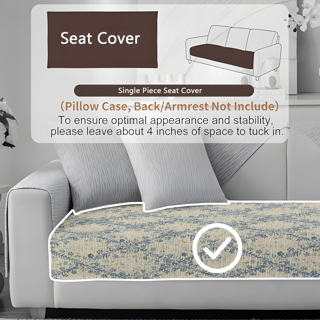 Printed Sofa Cushion, Light Blue Sofa Cushion, Vintage and Fresh, with Elegant Texture, Adding a Gentle and Artistic Atmosphere to the Sofa. All-season Sofa Cushion, Sofa Seat Cushion, Pet-scratch-resistant Sofa Cushion, Living Room and Office Sofa