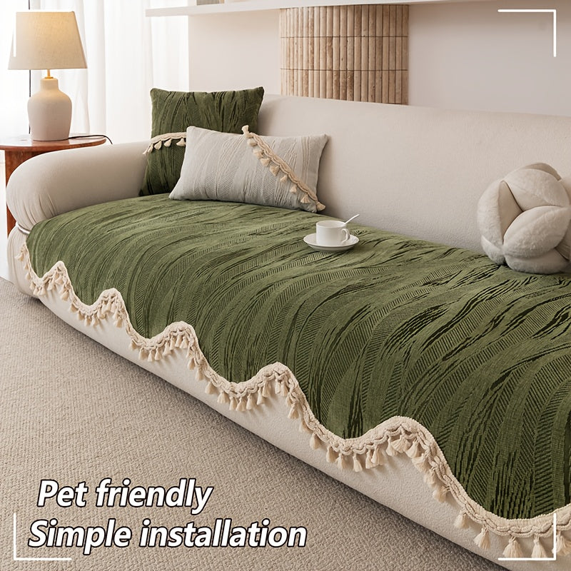 A Modern Solid Color Snow Velvet Ball Cushion - Ultra-Soft, Machine Washable, Non-Slip And Comfortable Sofa Seat Cushion for 1 to 4 People, Made of Polyester Blend, 8.82-10.58 oz Per Square Meter, Sofa Decoration, New Arrival