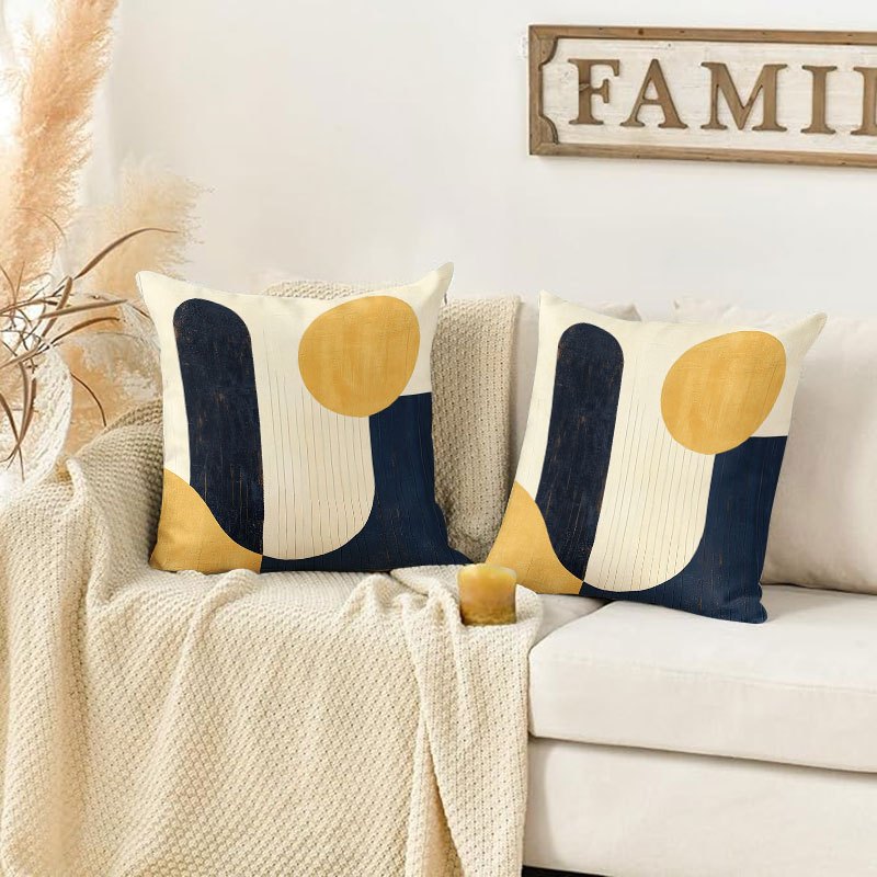 2pcs Round And Rectangular Cushions in Mixed Colors Are Suitable for Sofas, Headboards, And Other Settings. They Can Be Used As Sofa Pillows to Enhance Comfort Or As Decorative Cushions to Accentuate The Space. Size: 18*18 Inches