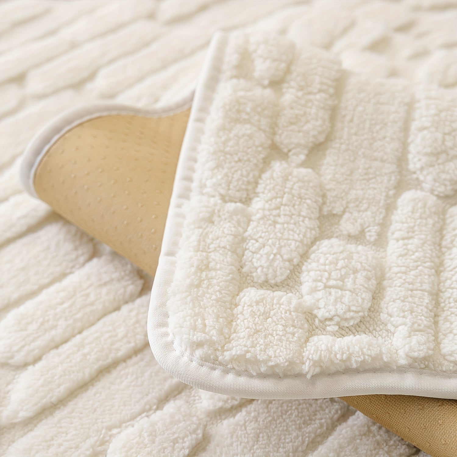 1pc AICHO HOUSE Plush Sofa Cushion - Luxury Jacquard Gray\u002FBeige\u002FWhite\u002FBlack, Soft Warm All- Fit for 1\u002F2\u002F3\u002F4-Seater Couches, Machine Washable Modern Bedspread-Style Cushion (Compatible with Sectional Sofas)