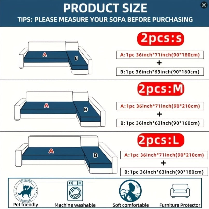 Enable  2pcs of Mailu Sofa Cushions, 2025 New All-Season Polyster Sofa Cushions, Non-Slip, Anti-Cat Scratch, Dust-Proof And Breathable, Easy Modern Style Washable Sofa Cushions