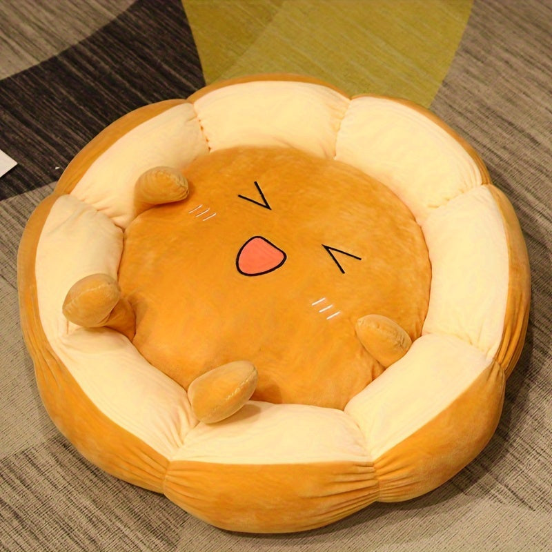 Soft Round Tatami Cushion | Suitable For Living Room, Bedroom, Meditation - Portable, Orange for home Decor - Easy Hand Wash Care - Comfortable, Great Gift For Family