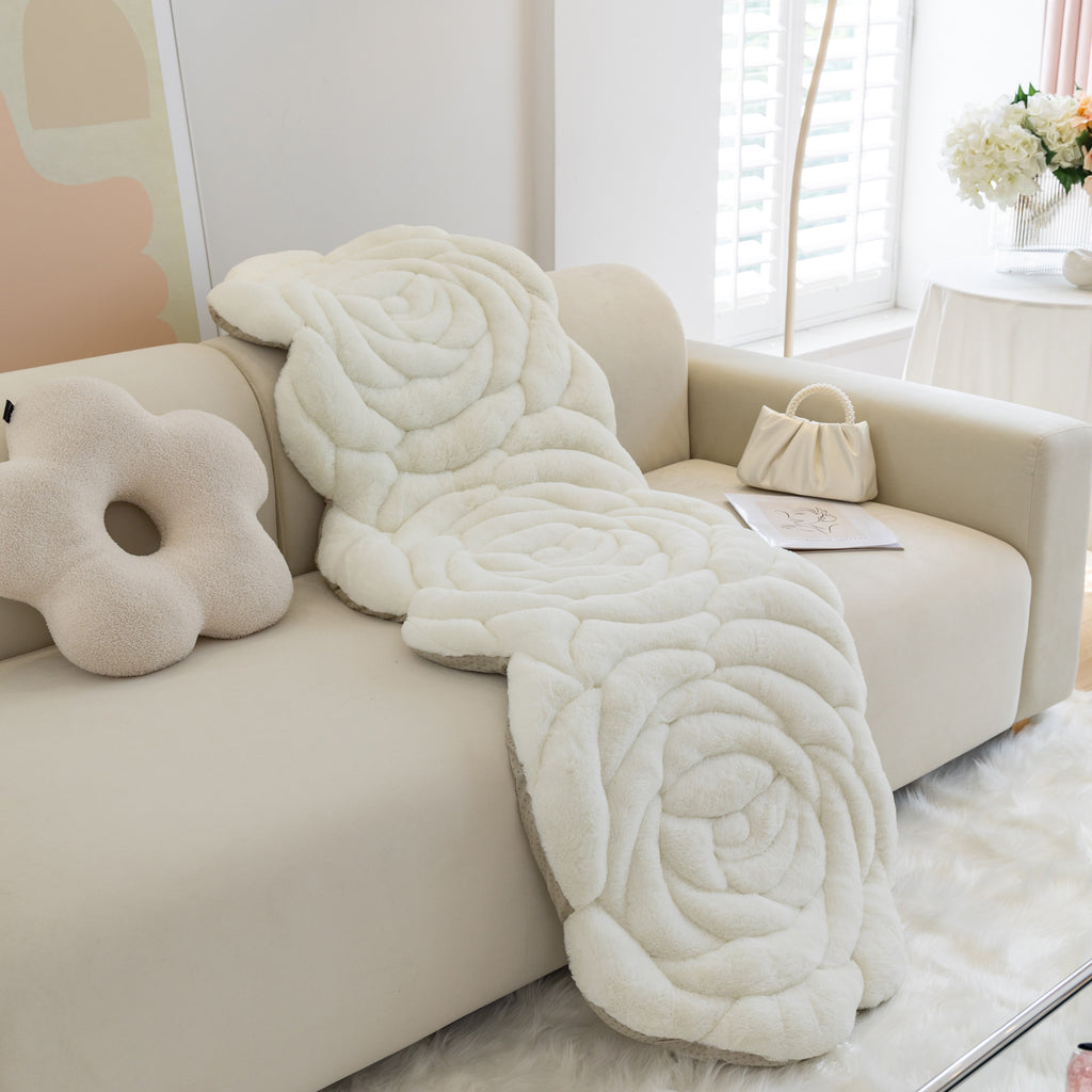 1pc Flower Plush Ins Style Thickened Cushion Bay Window Cushion Sofa Cushion