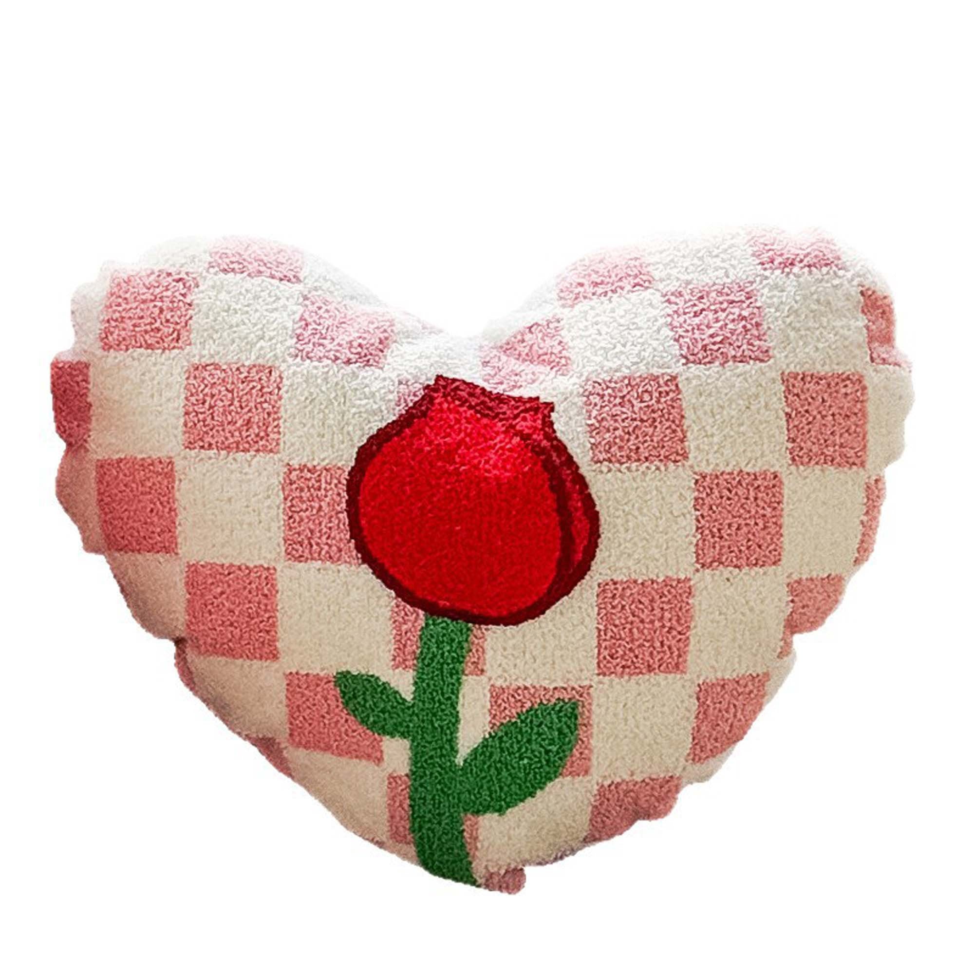 Heart Shaped Throw Pillow | Soft Valentines Decorative Stuffed Throw Cushion for Home Holiday Party Decor, Red Polyester, Contemporary Style, Zipper Closure, Multipurpose Use