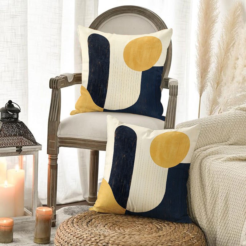 2pcs Round And Rectangular Cushions in Mixed Colors Are Suitable for Sofas, Headboards, And Other Settings. They Can Be Used As Sofa Pillows to Enhance Comfort Or As Decorative Cushions to Accentuate The Space. Size: 18*18 Inches