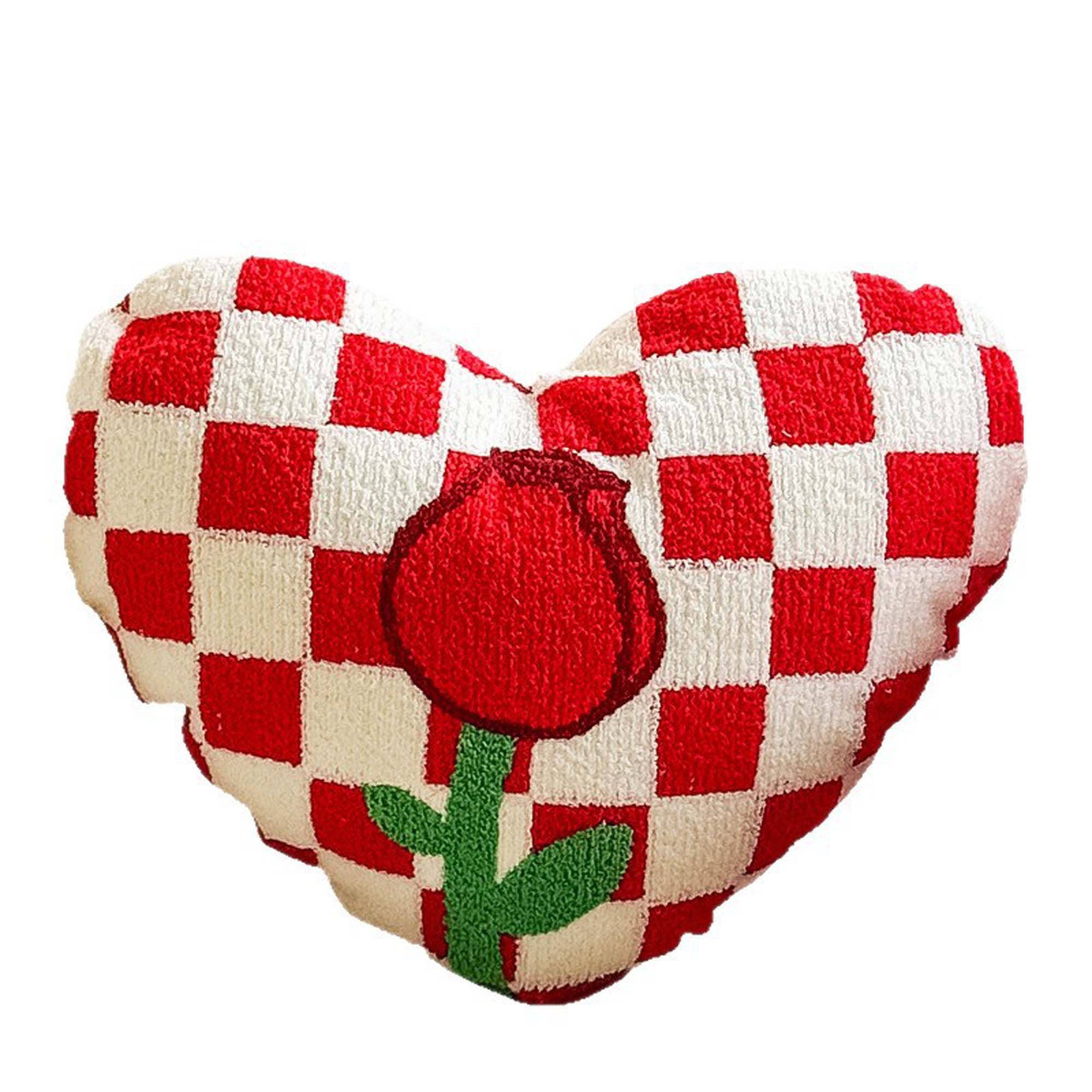 Heart Shaped Throw Pillow | Soft Valentines Decorative Stuffed Throw Cushion for Home Holiday Party Decor, Red Polyester, Contemporary Style, Zipper Closure, Multipurpose Use