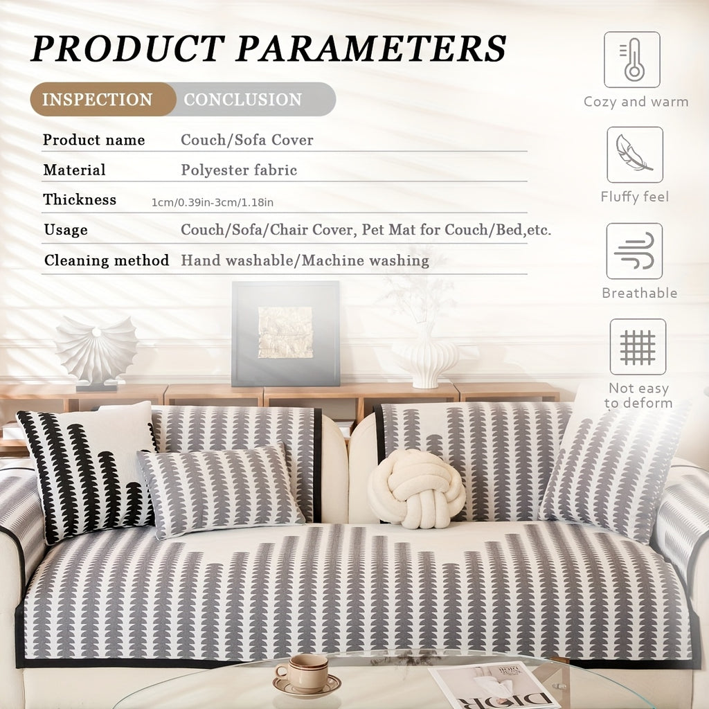 Diechuan 5pcs Bohemian Style Sofa Cushion, 1 Sofa Seat Cushion\u002F2 Backrest Cushions\u002F2 Armrest Cushions, Universal Sofa Cover for All Seasons, Pet Friendly, Furniture Protection, Suitable for All Sofas, Machine Washable, Living Room, Bedroom