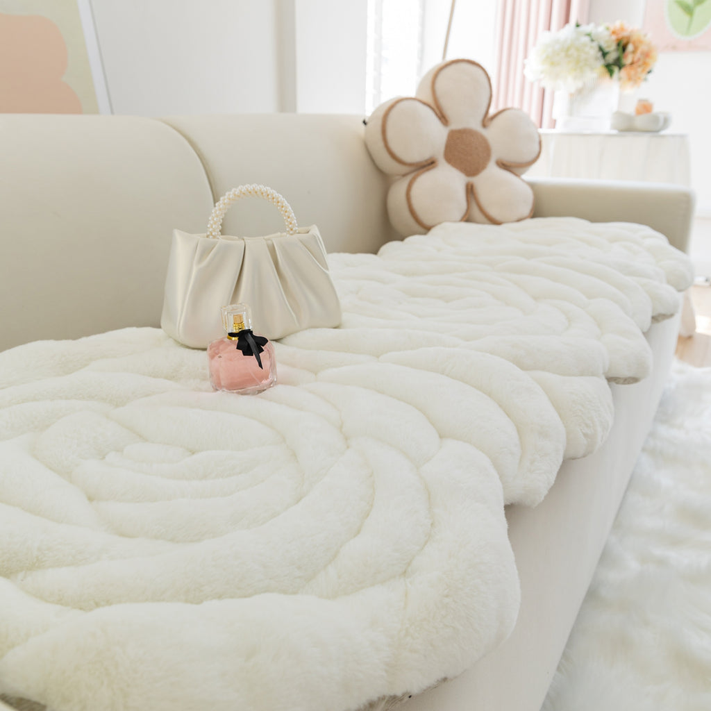 1pc Flower Plush Ins Style Thickened Cushion Bay Window Cushion Sofa Cushion