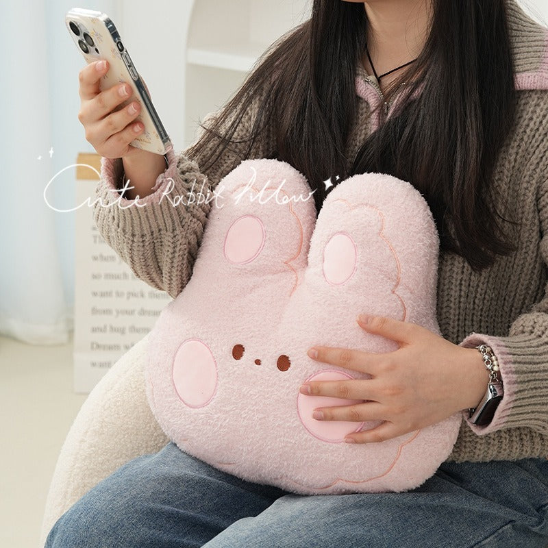 Plush 3D Bunny Throw Pillow - Cute Lumbar Cushion with Soft Polypropylene Filling, Multicolor Kinds for Sofa Bed Chair, Contemporary Decor & Cozy Living Room\u002FOffice Accent, Year-Round Use (Hand Wash Only) -