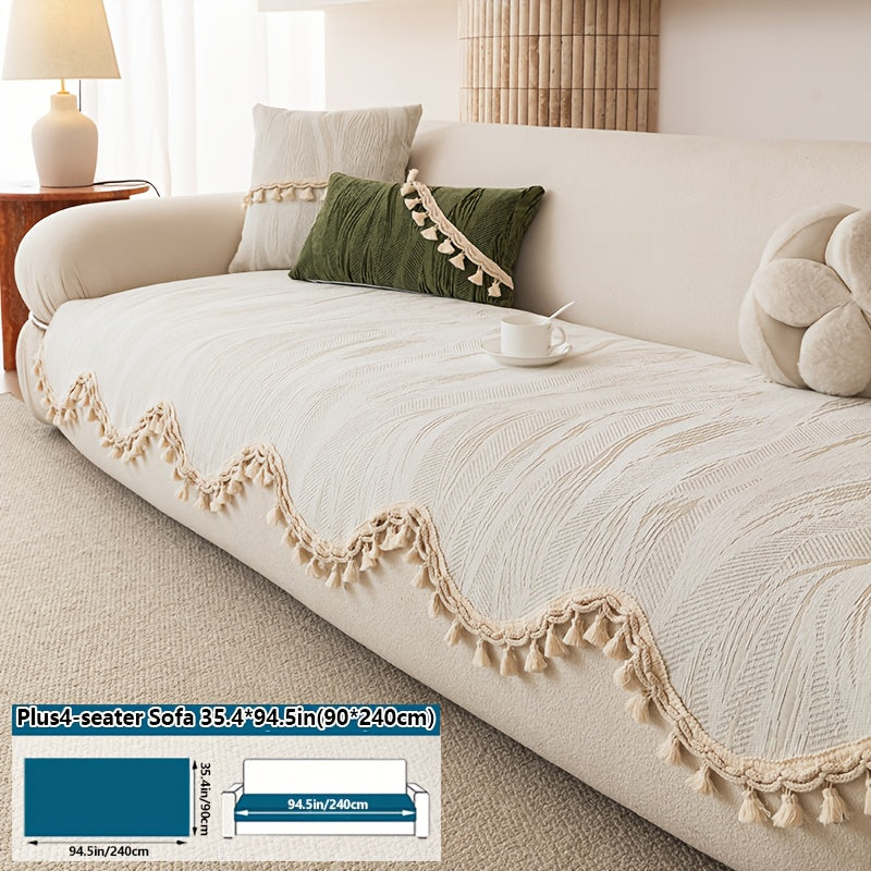 A Modern Solid Color Snow Velvet Ball Cushion - Ultra-Soft, Machine Washable, Non-Slip And Comfortable Sofa Seat Cushion for 1 to 4 People, Made of Polyester Blend, 8.82-10.58 oz Per Square Meter, Sofa Decoration, New Arrival