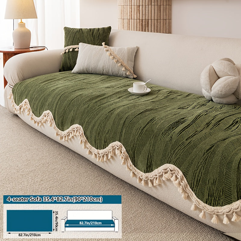 A Modern Solid Color Snow Velvet Ball Cushion - Ultra-Soft, Machine Washable, Non-Slip And Comfortable Sofa Seat Cushion for 1 to 4 People, Made of Polyester Blend, 8.82-10.58 oz Per Square Meter, Sofa Decoration, New Arrival