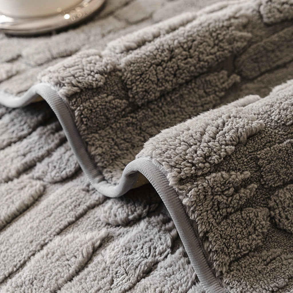 1pc AICHO HOUSE Plush Sofa Cushion - Luxury Jacquard Gray\u002FBeige\u002FWhite\u002FBlack, Soft Warm All- Fit for 1\u002F2\u002F3\u002F4-Seater Couches, Machine Washable Modern Bedspread-Style Cushion (Compatible with Sectional Sofas)