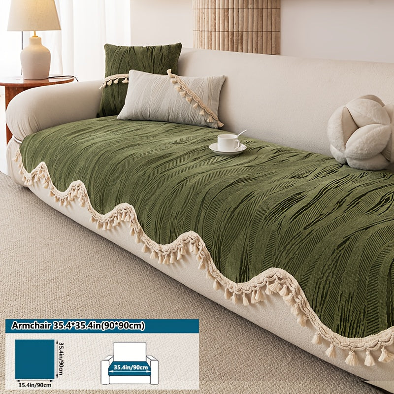 A Modern Solid Color Snow Velvet Ball Cushion - Ultra-Soft, Machine Washable, Non-Slip And Comfortable Sofa Seat Cushion for 1 to 4 People, Made of Polyester Blend, 8.82-10.58 oz Per Square Meter, Sofa Decoration, New Arrival