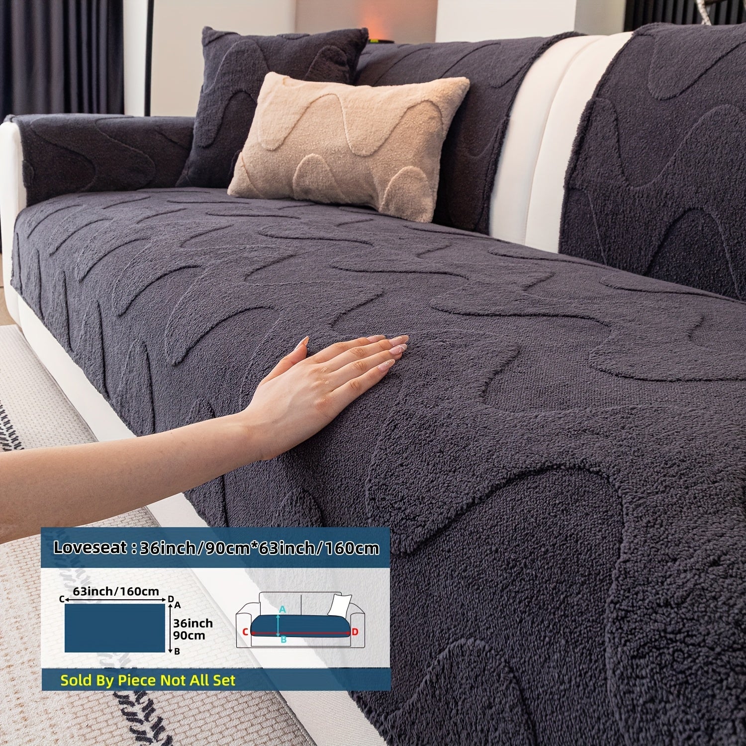 New Autumn And Winter Product: a Thick Cream-Colored Sofa Cushion with a Non-Slip Design, Creating a Luxurious Feel Suitable for Living Room Sofas