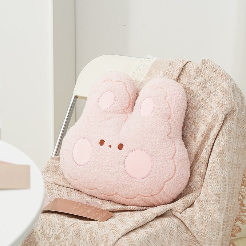 Plush 3D Bunny Throw Pillow - Cute Lumbar Cushion with Soft Polypropylene Filling, Multicolor Kinds for Sofa Bed Chair, Contemporary Decor & Cozy Living Room\u002FOffice Accent, Year-Round Use (Hand Wash Only) -