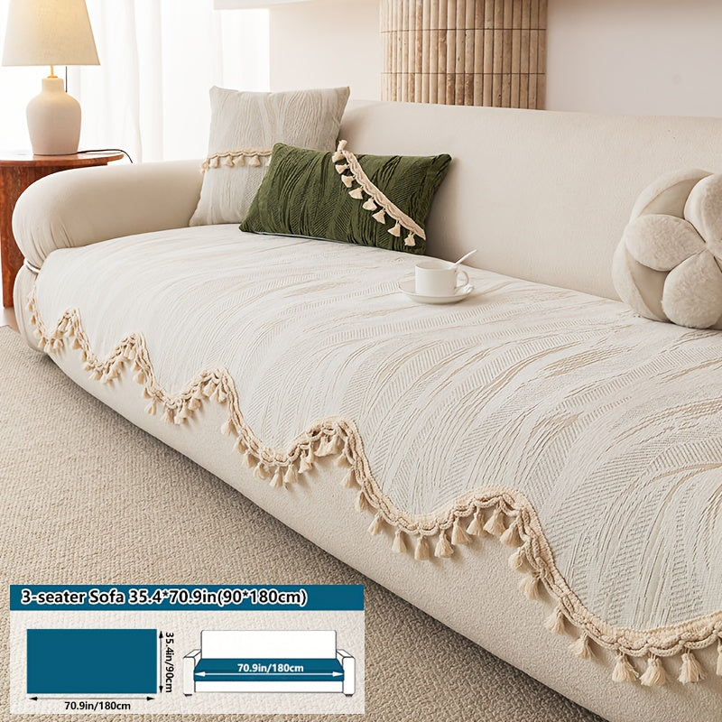 A Modern Solid Color Snow Velvet Ball Cushion - Ultra-Soft, Machine Washable, Non-Slip And Comfortable Sofa Seat Cushion for 1 to 4 People, Made of Polyester Blend, 8.82-10.58 oz Per Square Meter, Sofa Decoration, New Arrival