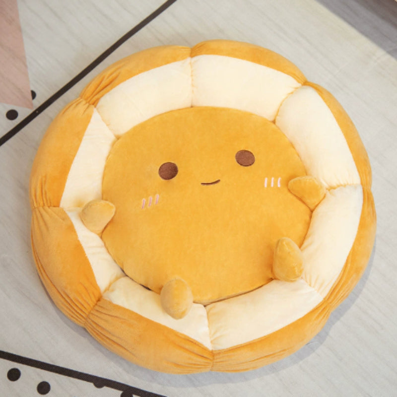 Soft Round Tatami Cushion | Suitable For Living Room, Bedroom, Meditation - Portable, Orange for home Decor - Easy Hand Wash Care - Comfortable, Great Gift For Family