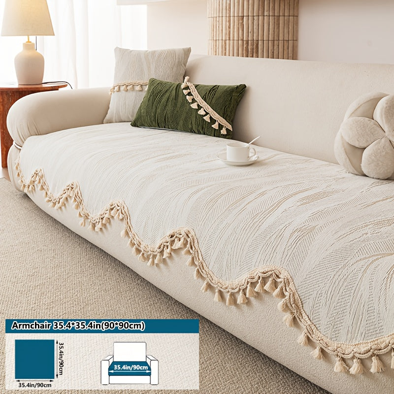 A Modern Solid Color Snow Velvet Ball Cushion - Ultra-Soft, Machine Washable, Non-Slip And Comfortable Sofa Seat Cushion for 1 to 4 People, Made of Polyester Blend, 8.82-10.58 oz Per Square Meter, Sofa Decoration, New Arrival