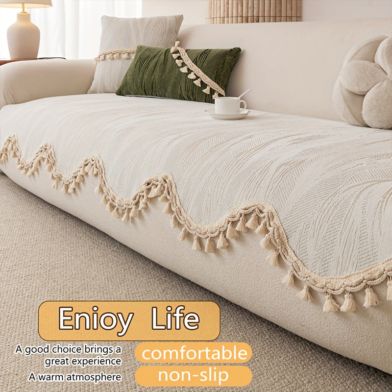 A Modern Solid Color Snow Velvet Ball Cushion - Ultra-Soft, Machine Washable, Non-Slip And Comfortable Sofa Seat Cushion for 1 to 4 People, Made of Polyester Blend, 8.82-10.58 oz Per Square Meter, Sofa Decoration, New Arrival